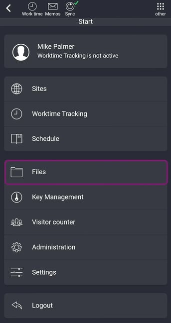 Files and appointment overview