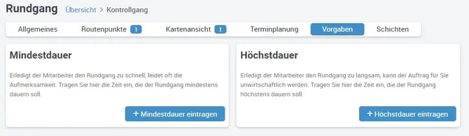 Zeitvorgaben, Rundgang, OWKS, Mindestdauer, hoechstdauer